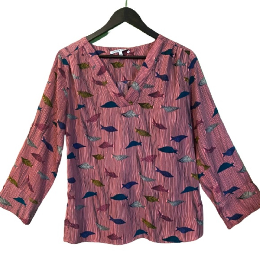 Collective Concepts abstract fish printed top